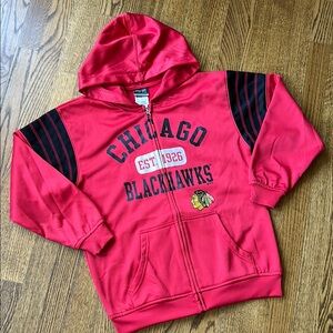 NHL Chicago Blackhawks Kids Red and Black Hoodie